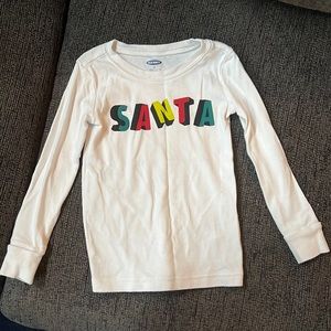Old navy 4T white long sleeve T-shirt - Santa